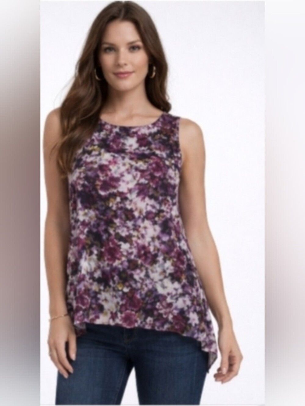 Magaschoni Silk Asymmetrical Floral Open Back Top | NWT | Size 8